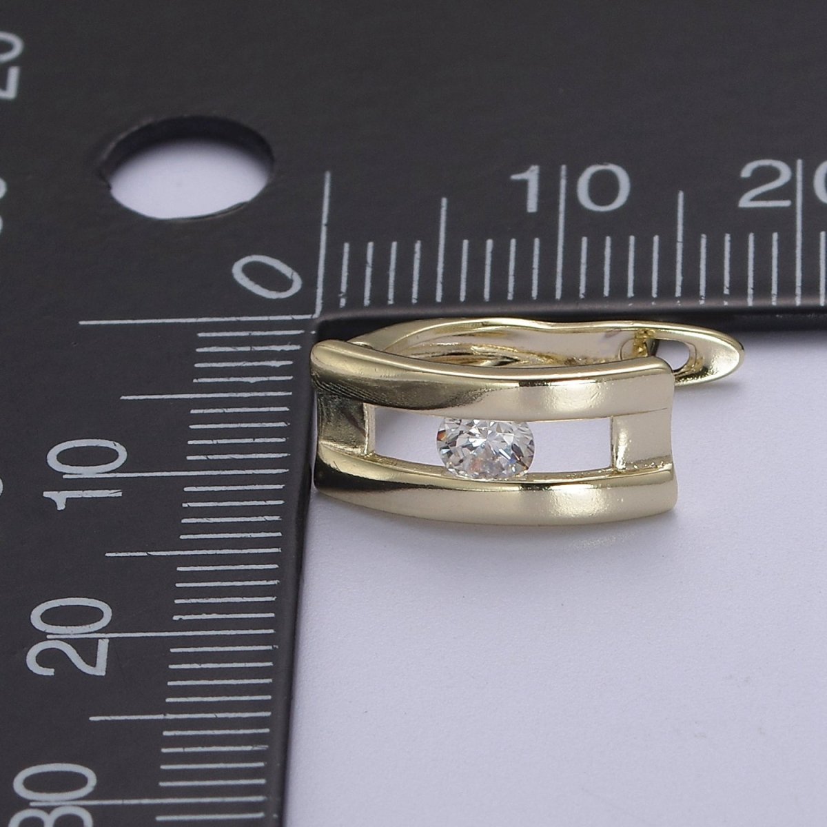 Chunky CZ Hoop Earrings Everyday Huggie Hoop Earrings • Perfect Gift for Her V-155 - DLUXCA