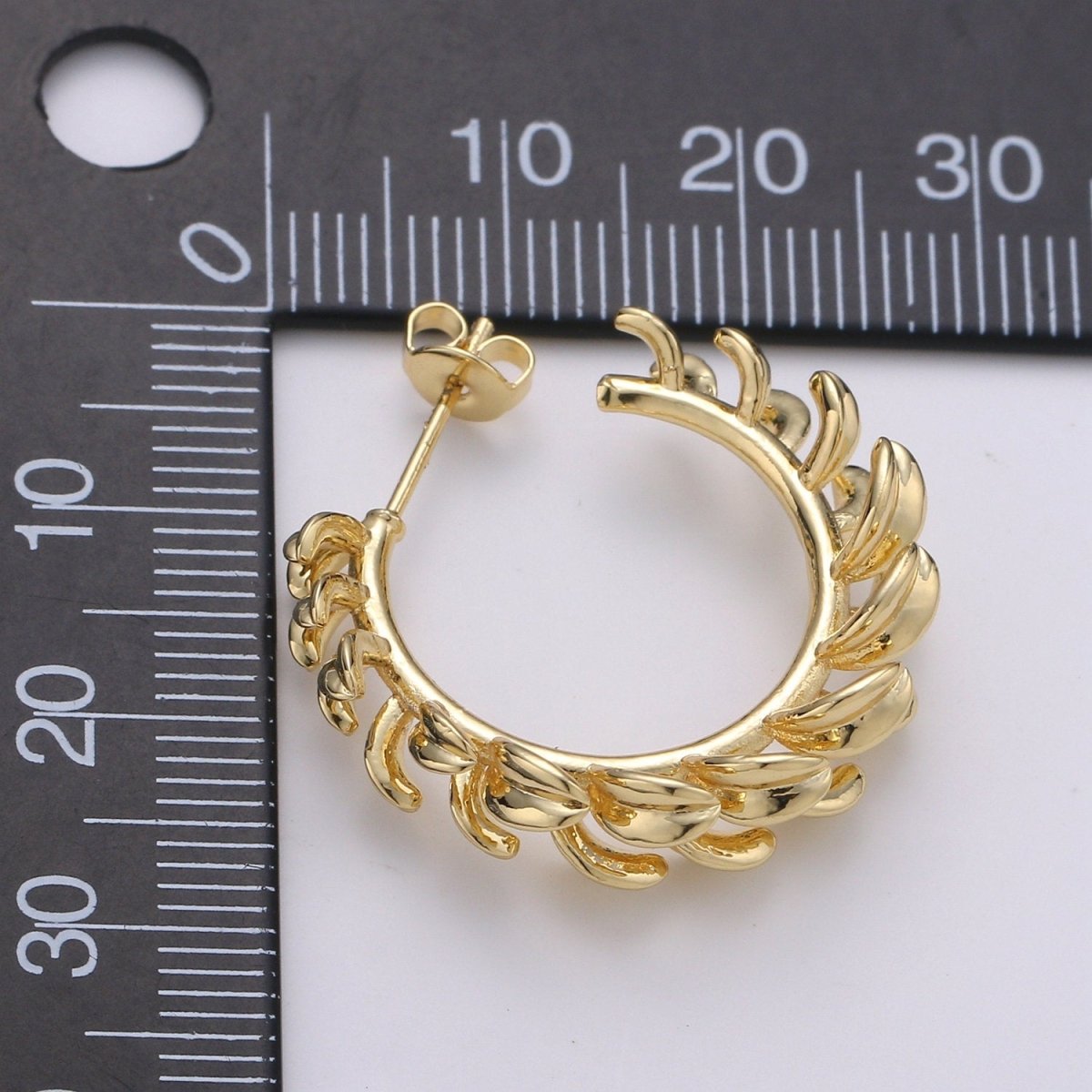 Chunky Feather Hoop Earrings Vermeil Hoops Earrings Feather Earrings Gold Feather Earrings Gift Bird Earrings Protection Earring Jewelry Q-283 - DLUXCA