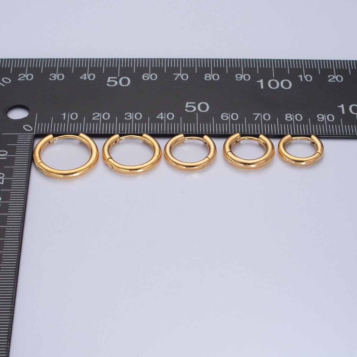 Chunky Gold Classic Huggie Minimalist Hoops | P-332 P-333 P-334 P-335 P-336 - DLUXCA