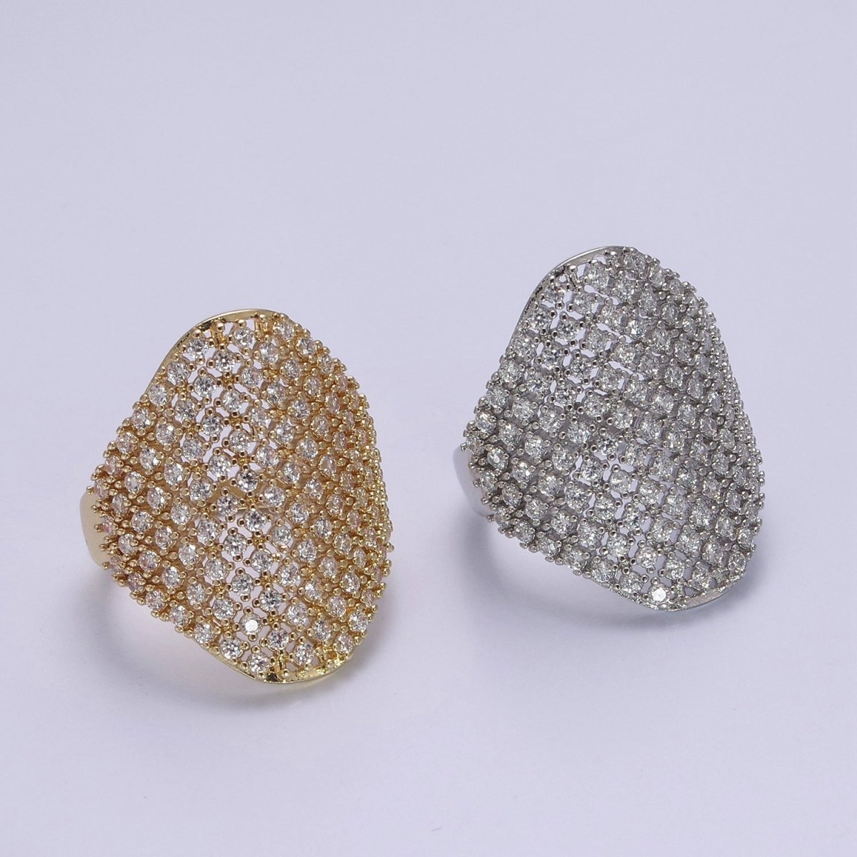 Chunky Gold CZ Rings for Statement Jewelry S-482 S-483 - DLUXCA