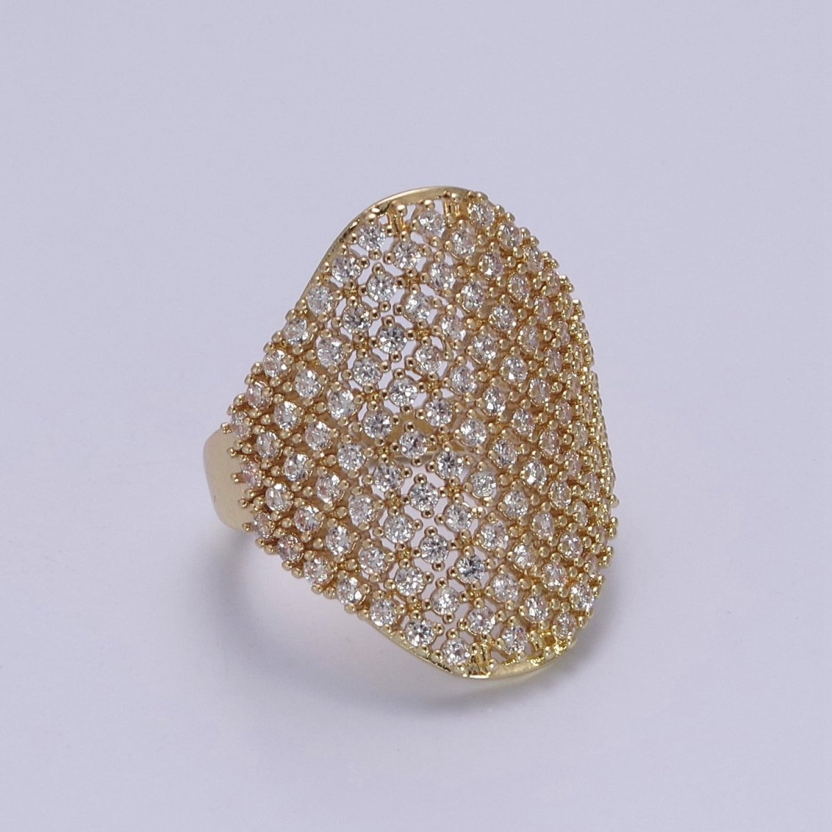 Chunky Gold CZ Rings for Statement Jewelry S-482 S-483 - DLUXCA