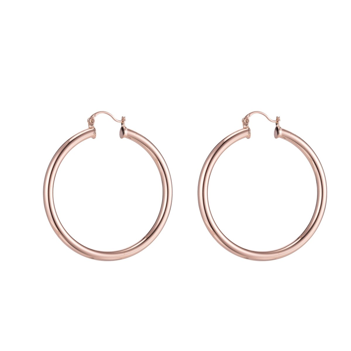 Chunky Gold Hoop Earrings, Fat Hoop Earrings, Chubby Hoop Earrings, Gold Hoop Earrings, Gold Hoops 40mm Rose Gold Hoop Q-464 - Q-471 - DLUXCA