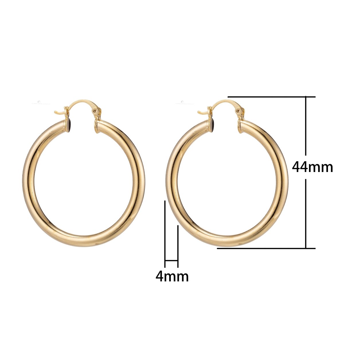 Chunky Gold Hoop Earrings, Fat Hoop Earrings, Chubby Hoop Earrings, Gold Hoop Earrings, Gold Hoops 40mm Rose Gold Hoop Q-464 - Q-471 - DLUXCA