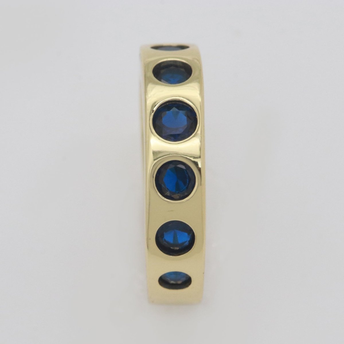 Chunky Gold Ring, Open Gold Adjustable Ring Multi Color Cz Stone S-193 ~ S-197 - DLUXCA