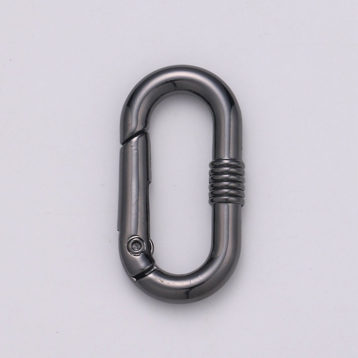 Chunky Gold Spring Gate Ring, Push Gate ring, 17x30mm Oval Ring, Charm Holder 24K Gold Filled Clasp for Link Chain Connector L-024 - L-027 - DLUXCA