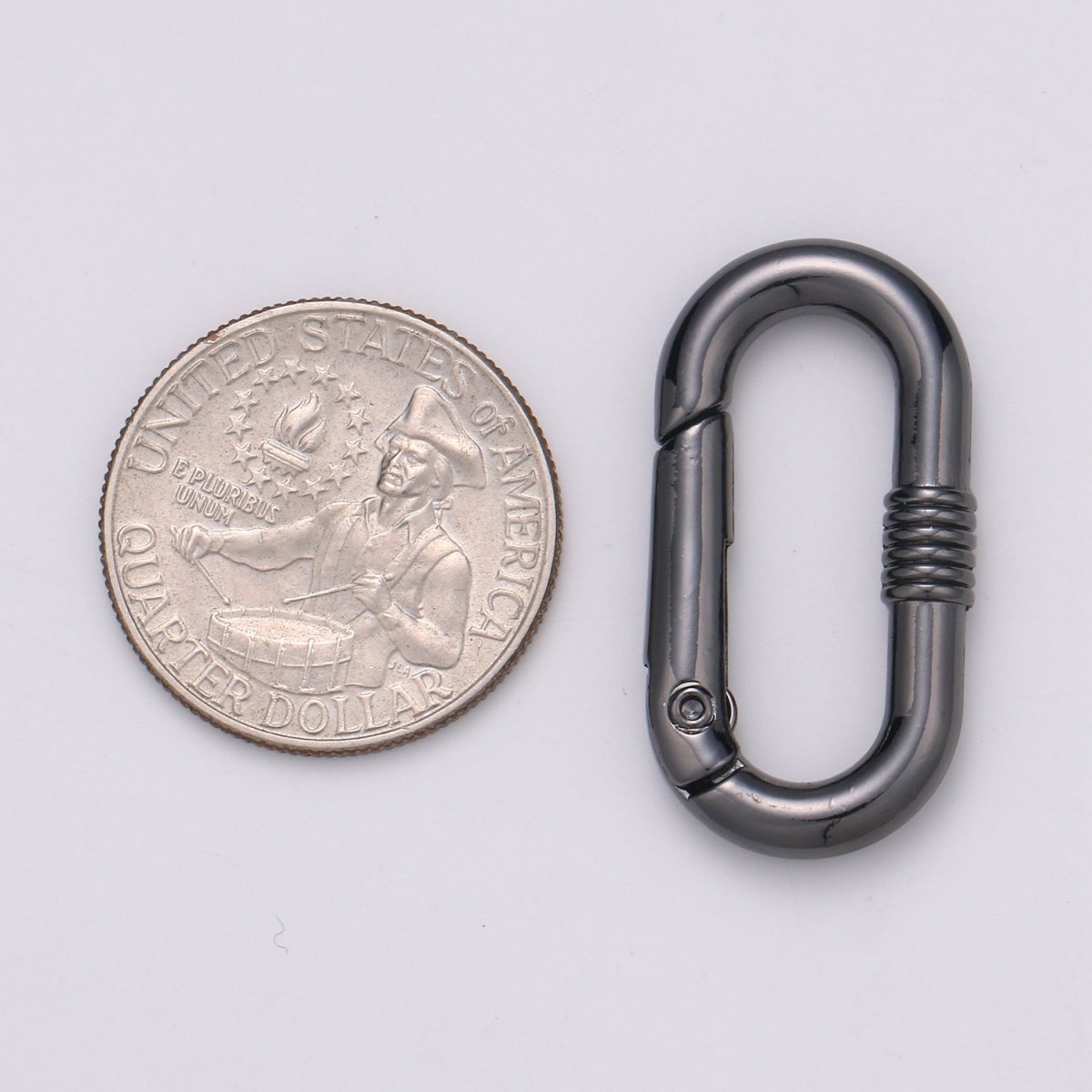 Chunky Gold Spring Gate Ring, Push Gate ring, 17x30mm Oval Ring, Charm Holder 24K Gold Filled Clasp for Link Chain Connector L-024 - L-027 - DLUXCA