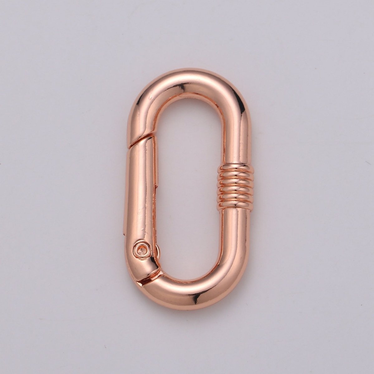 Chunky Gold Spring Gate Ring, Push Gate ring, 17x30mm Oval Ring, Charm Holder 24K Gold Filled Clasp for Link Chain Connector L-024 - L-027 - DLUXCA