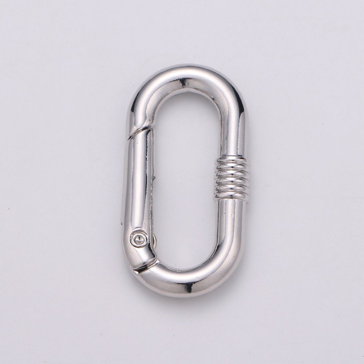 Chunky Gold Spring Gate Ring, Push Gate ring, 17x30mm Oval Ring, Charm Holder 24K Gold Filled Clasp for Link Chain Connector L-024 - L-027 - DLUXCA