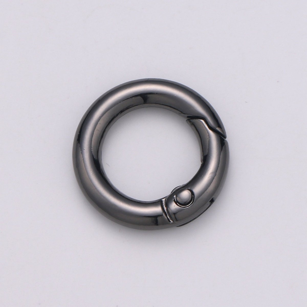 Chunky Gold Spring Gate Ring, Push Gate ring, 20mm Round Ring, Charm Holder 24K Gold Filled Clasp for Link Chain Connector L-032~L035 L084 L085 - DLUXCA