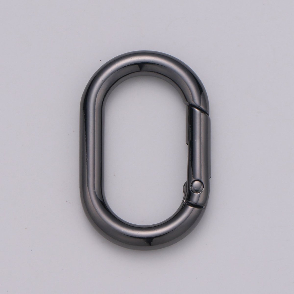 Chunky Gold Spring Gate Ring, Push Gate ring, 24x38mm Oval Ring, Charm Holder 24K Gold Filled Clasp for Link Chain Connector L-044~L-047 - DLUXCA