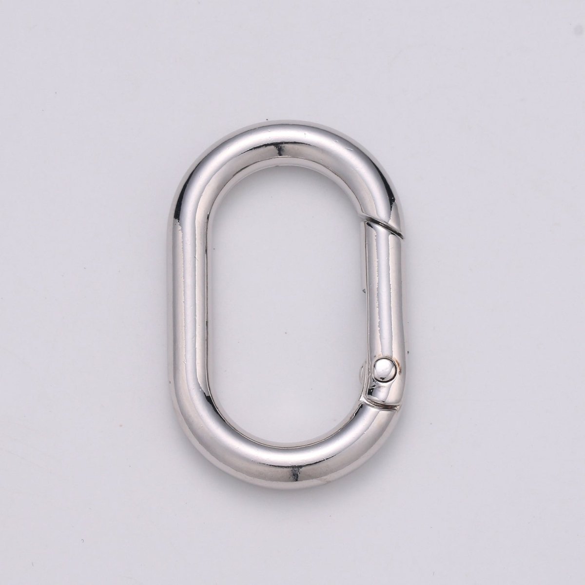 Chunky Gold Spring Gate Ring, Push Gate ring, 24x38mm Oval Ring, Charm Holder 24K Gold Filled Clasp for Link Chain Connector L-044~L-047 - DLUXCA