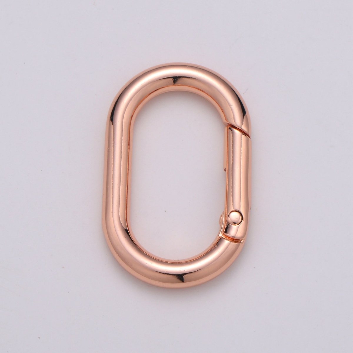 Chunky Gold Spring Gate Ring, Push Gate ring, 24x38mm Oval Ring, Charm Holder 24K Gold Filled Clasp for Link Chain Connector L-044~L-047 - DLUXCA