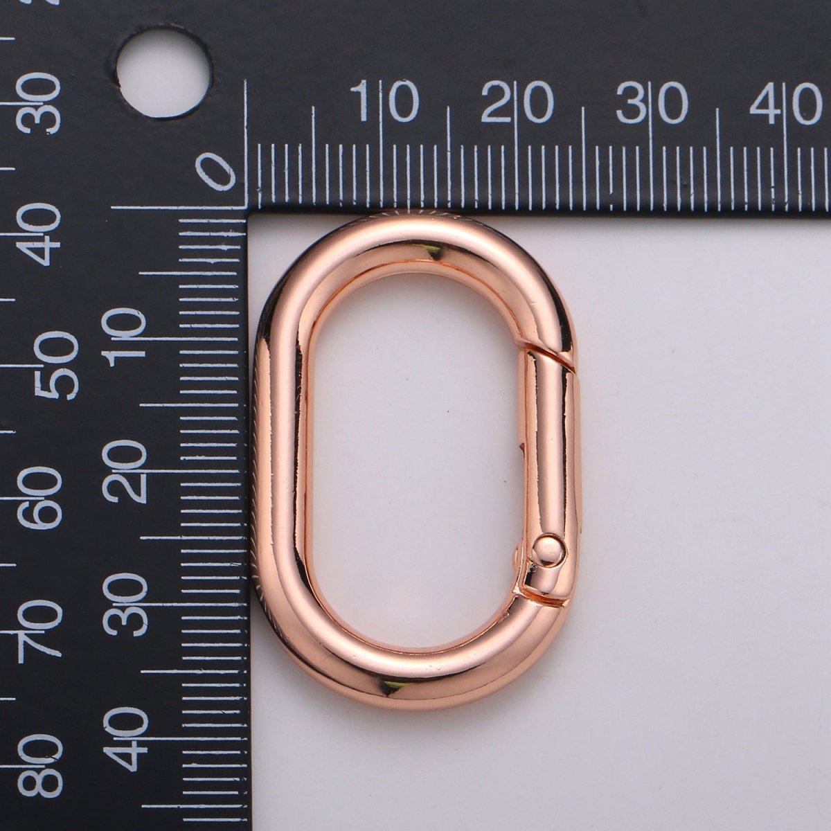 Chunky Gold Spring Gate Ring, Push Gate ring, 24x38mm Oval Ring, Charm Holder 24K Gold Filled Clasp for Link Chain Connector L-044~L-047 - DLUXCA