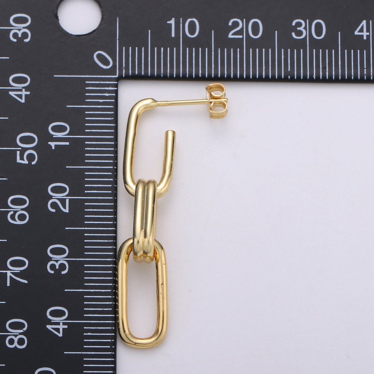 Chunky Link Hoops,Gold Link Hoops,Rectangle Hoops,Gold Hoops,Minimalist Earrings, Silver Hoops,Dangle Link Earrings,Gold Drop Earrings Q-160 - DLUXCA