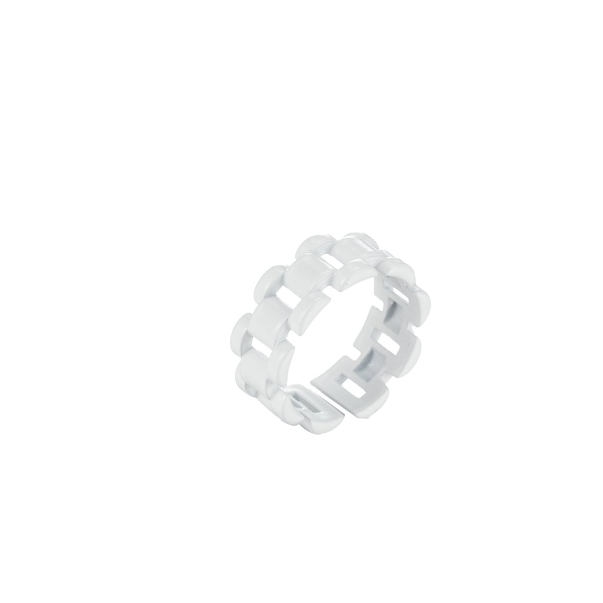 Chunky Y2K style retro ring Open Adjustable Colorful Watch Chain Link ring Summer Trend Rings Neon Enamel Chain for Fun Stackable Jewelryg Yellow Green Blue Purple Pink Teal Neon Ring Jewelry Size 6.5 - DLUXCA