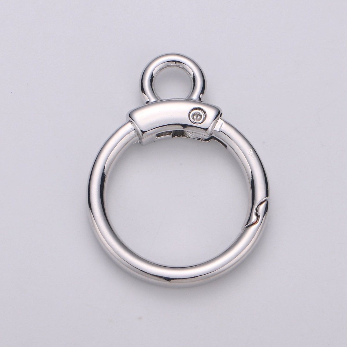 Circle Push Gate Ring with Rings, Snap Clip Spring Ring, Charm Holder Clasp For Connector Wristlet Holder L-020 L-021 - DLUXCA