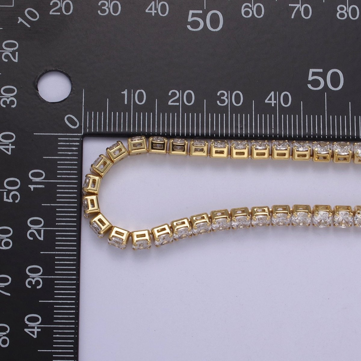 Classic Cubic Zirconia Tennis Necklace , Diamond Necklace , 14K Gold Filled Tennis Adjustable Necklace, Gift for her | WA-602 Clearance Pricing - DLUXCA