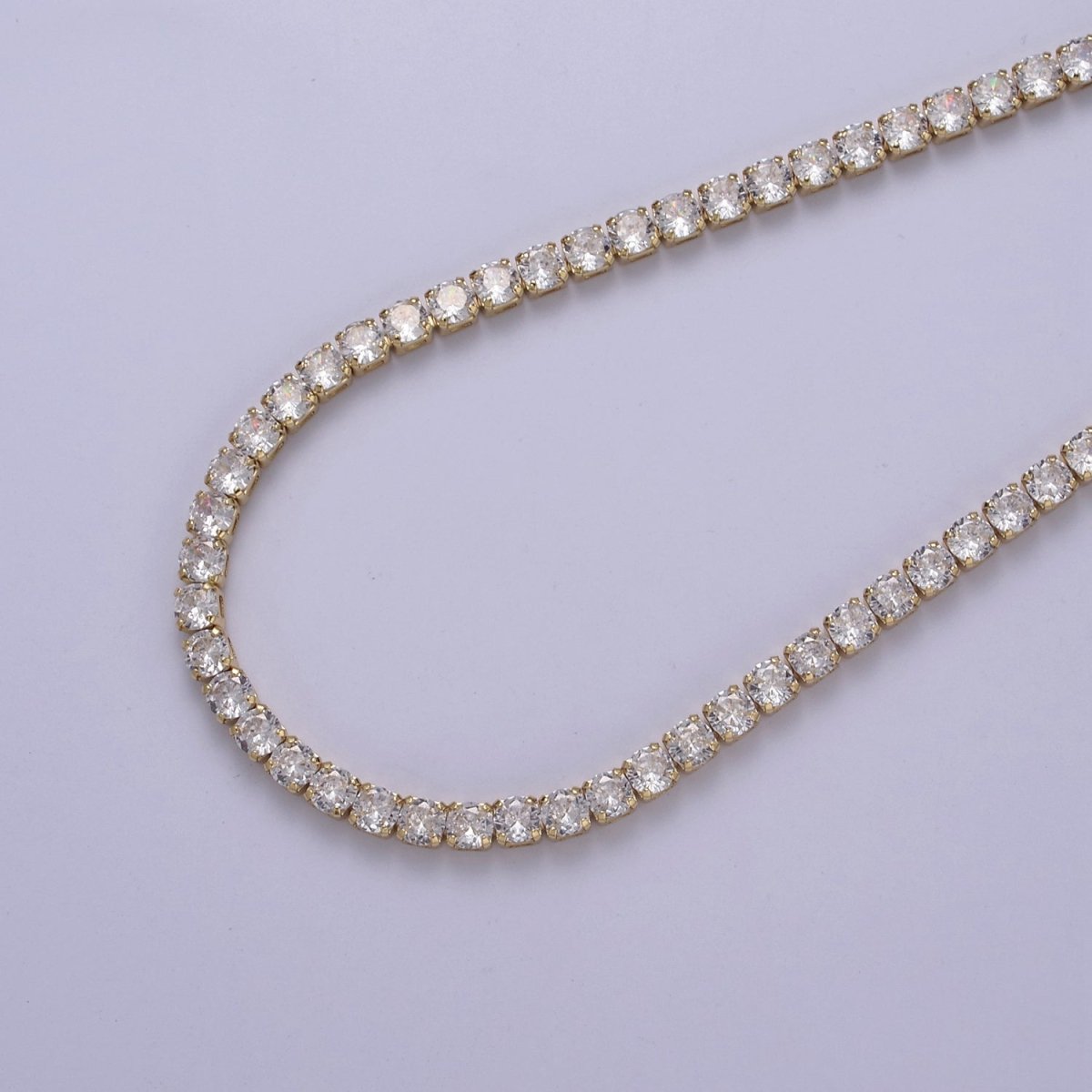 Classic Cubic Zirconia Tennis Necklace , Diamond Necklace , 14K Gold Filled Tennis Adjustable Necklace, Gift for her | WA-602 Clearance Pricing - DLUXCA