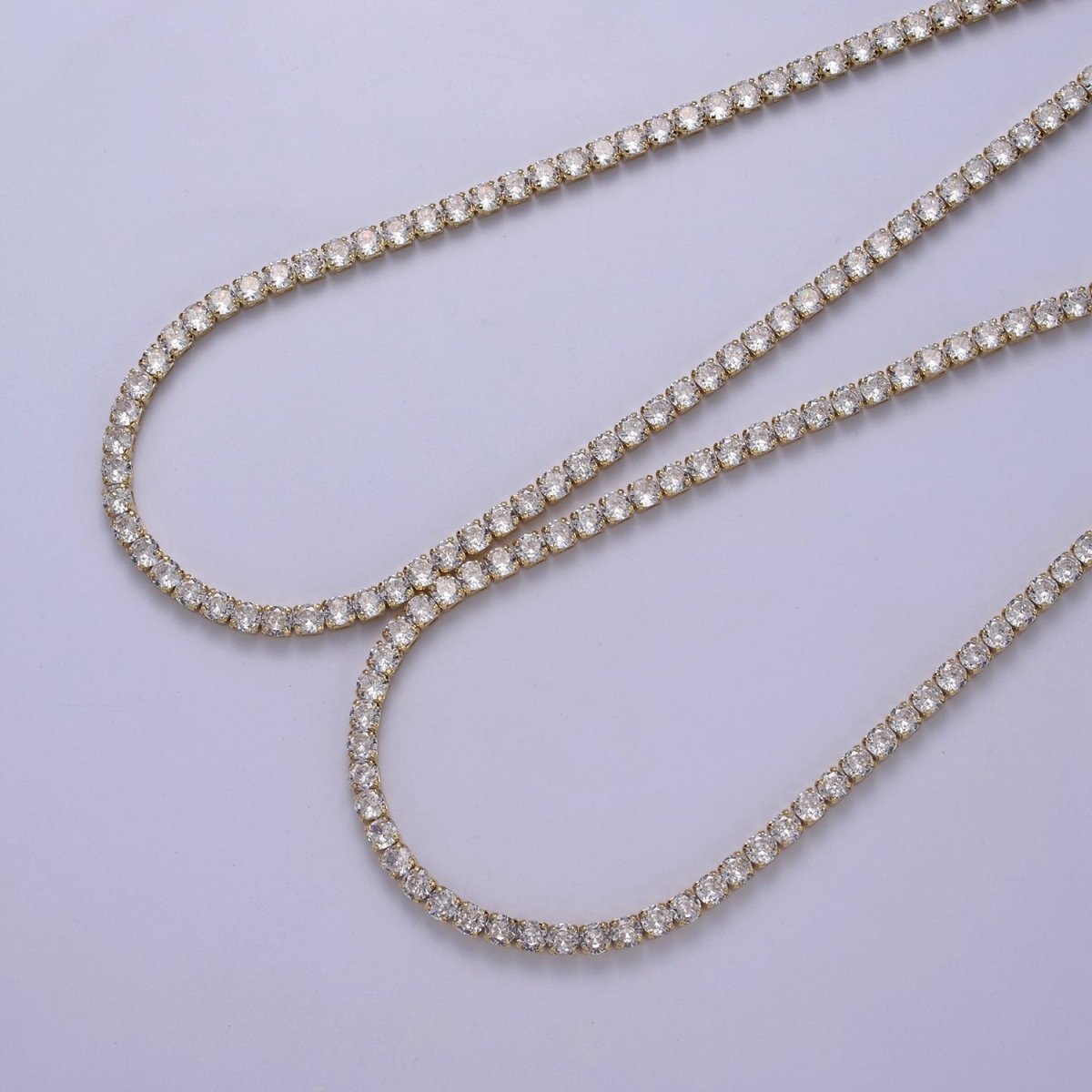 Classic Cubic Zirconia Tennis Necklace , Diamond Necklace , 14K Gold Filled Tennis Adjustable Necklace, Gift for her | WA-602 Clearance Pricing - DLUXCA