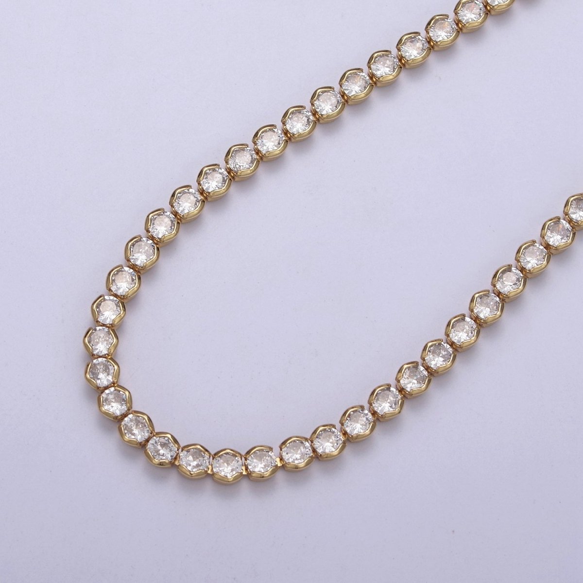 Classic Cubic Zirconia Tennis Necklace , Diamond Necklace , 14K Gold Filled Tennis Adjustable Necklace Layer Necklace | WA-790 Clearance Pricing - DLUXCA