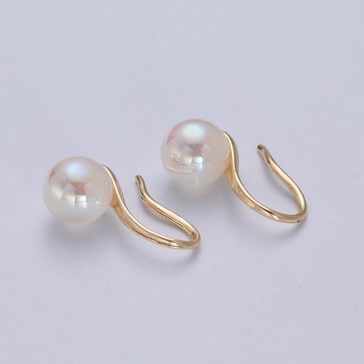 Classic Pearl Drop French Hook Earrings P-392 P-393 P-394 P-396 - DLUXCA