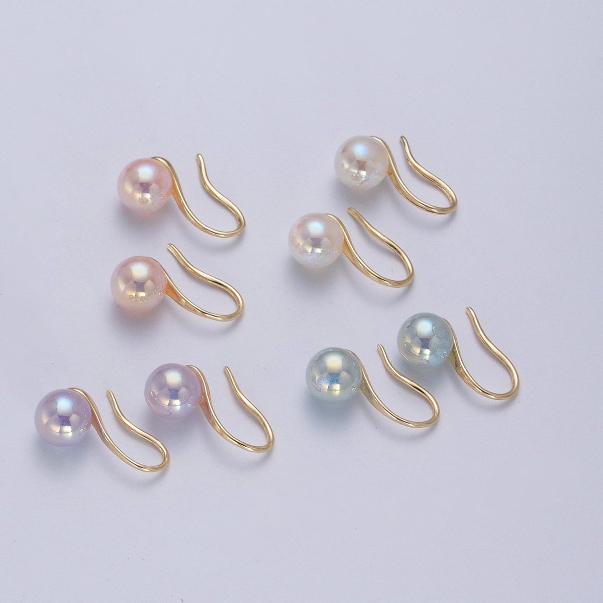 Classic Pearl Drop French Hook Earrings P-392 P-393 P-394 P-396 - DLUXCA