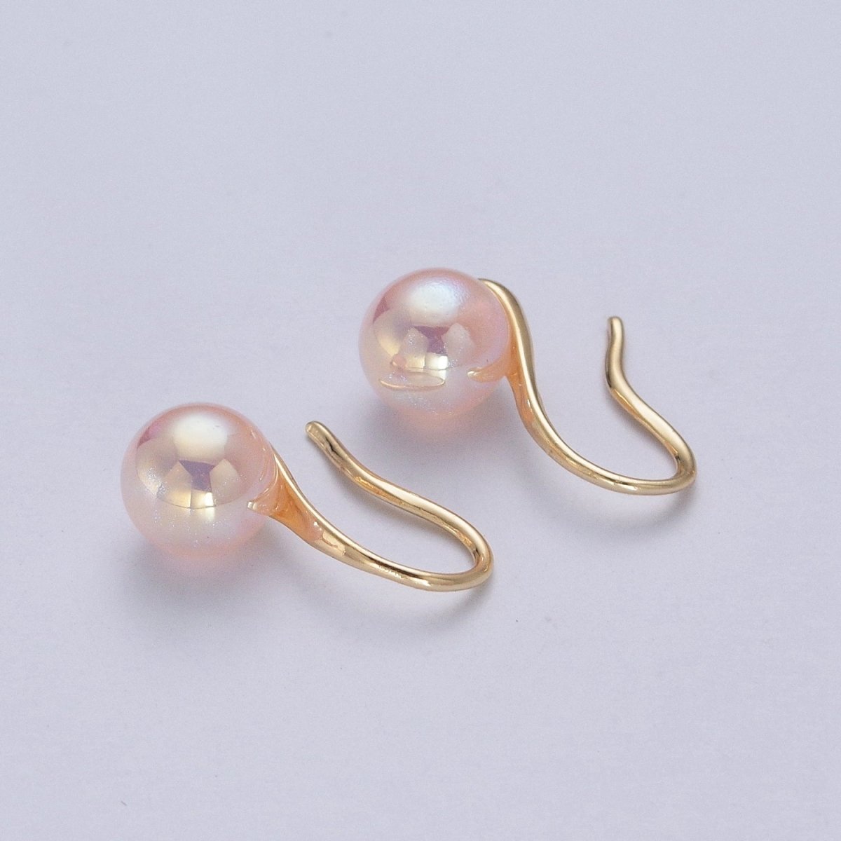 Classic Pearl Drop French Hook Earrings P-392 P-393 P-394 P-396 - DLUXCA