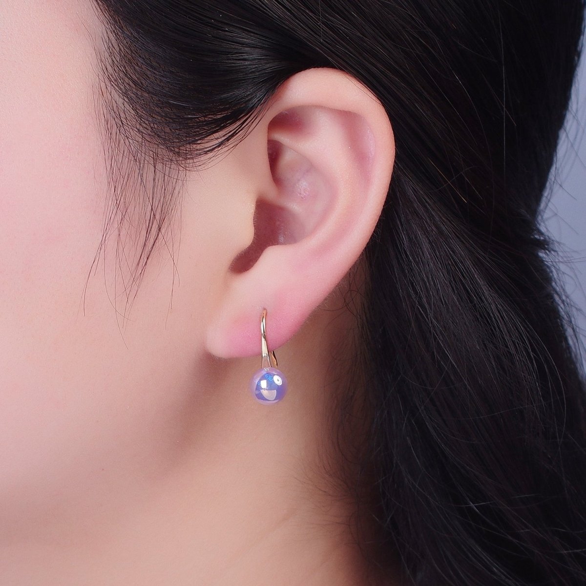 Classic Pearl Drop French Hook Earrings P-392 P-393 P-394 P-396 - DLUXCA