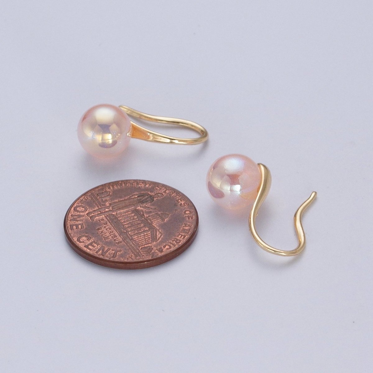 Classic Pearl Drop French Hook Earrings P-392 P-393 P-394 P-396 - DLUXCA