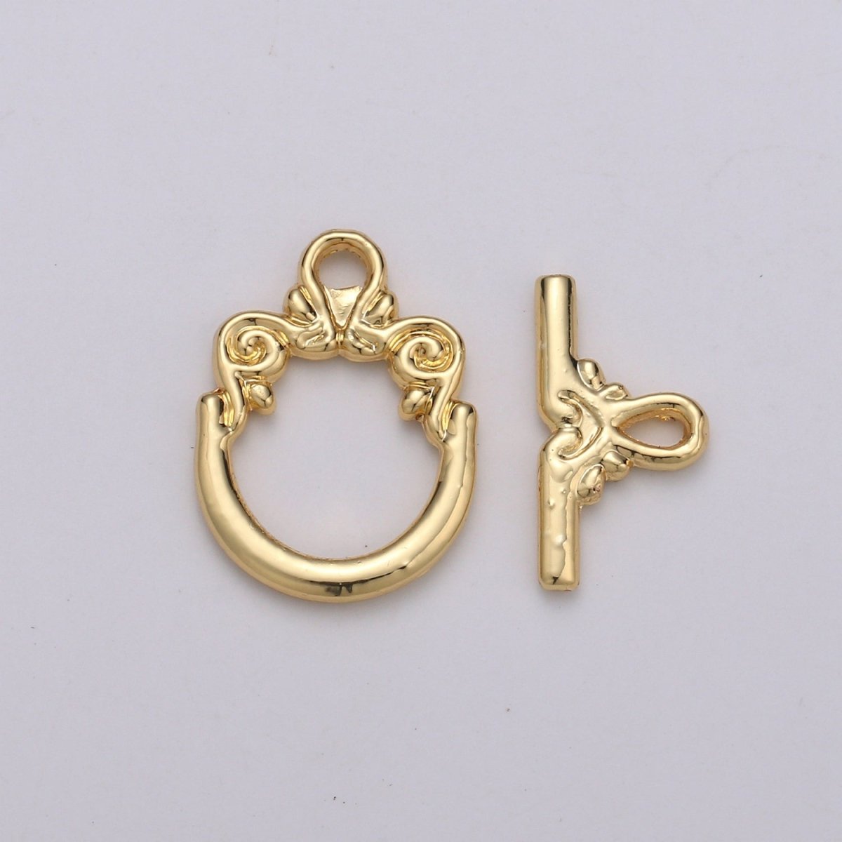 Classic Vintage Style Flower Cloud Gold Filled Toggle Clasp For Necklace Bracelet Anklet Jewelry Making L-050~L-053 - DLUXCA