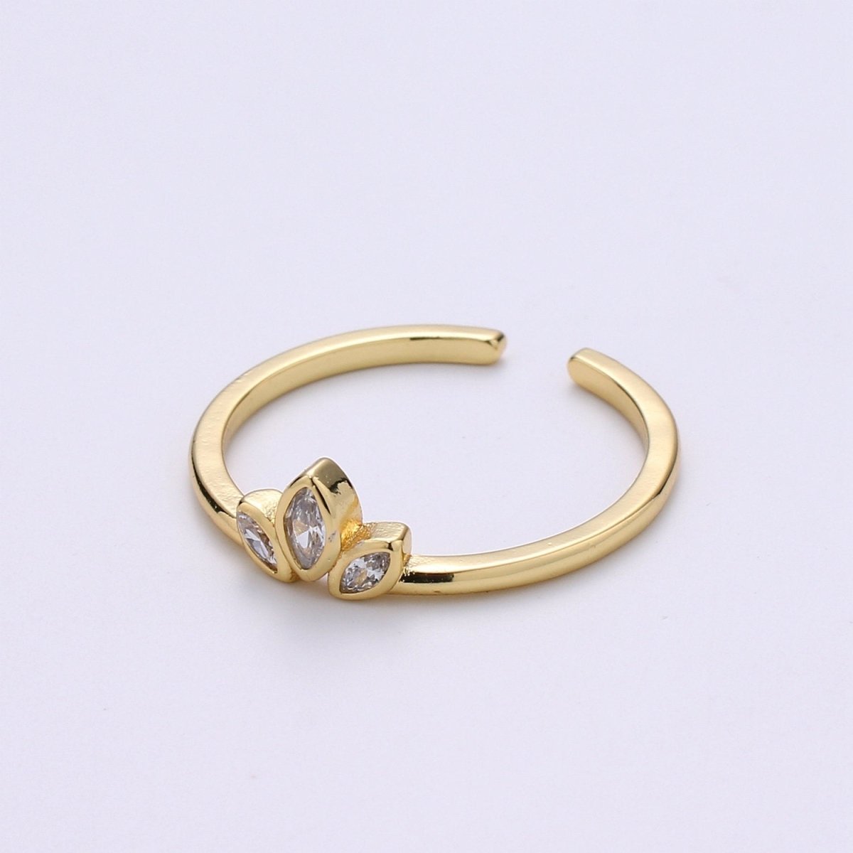 Clear Marquise Ring Cubic Zircon Ring Tiara Ring Dainty Geometric Ring Fashion Jewel Delicate and Fine Ring Stack Ring Minimalist R-133 - DLUXCA