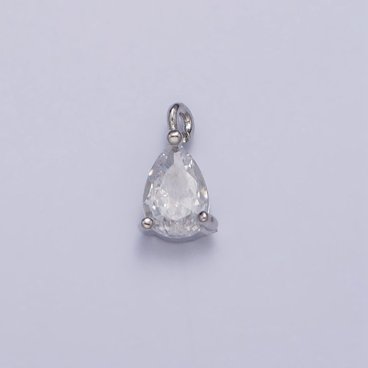 Clear Teardrop CZ Minimalist Add-On Charm in Gold & Silver | AC125 AC126 - DLUXCA