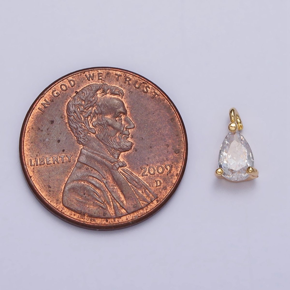 Clear Teardrop CZ Minimalist Add-On Charm in Gold & Silver | AC125 AC126 - DLUXCA