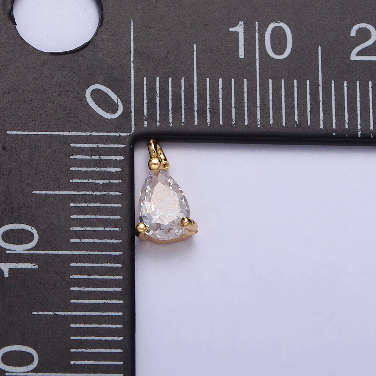 Clear Teardrop CZ Minimalist Add-On Charm in Gold & Silver | AC125 AC126 - DLUXCA