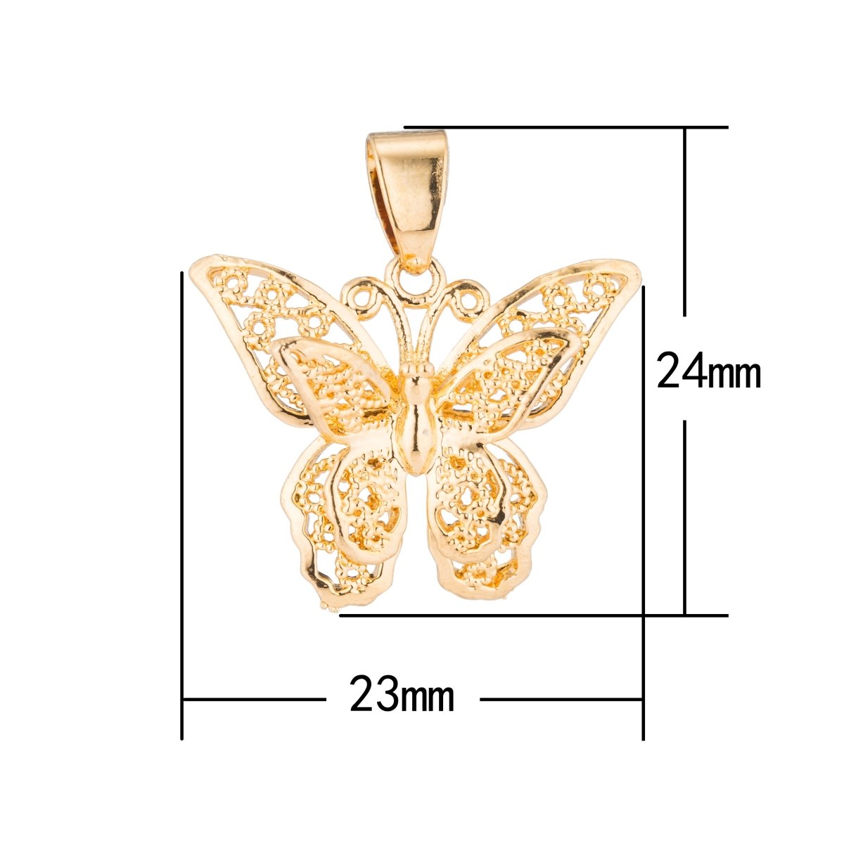 Clearance Dainty Gold Filled Butterfly Pendants Monarch Charm H-176 - DLUXCA