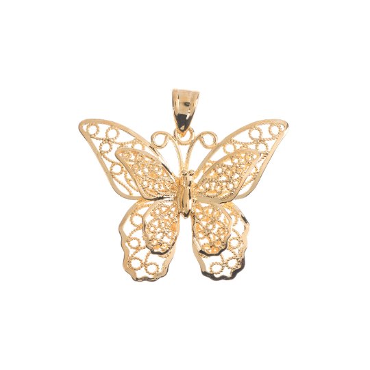 Clearance! Gold 3D Monarch Butterfly Crystal Pendant for DIY Necklace H-772 - DLUXCA