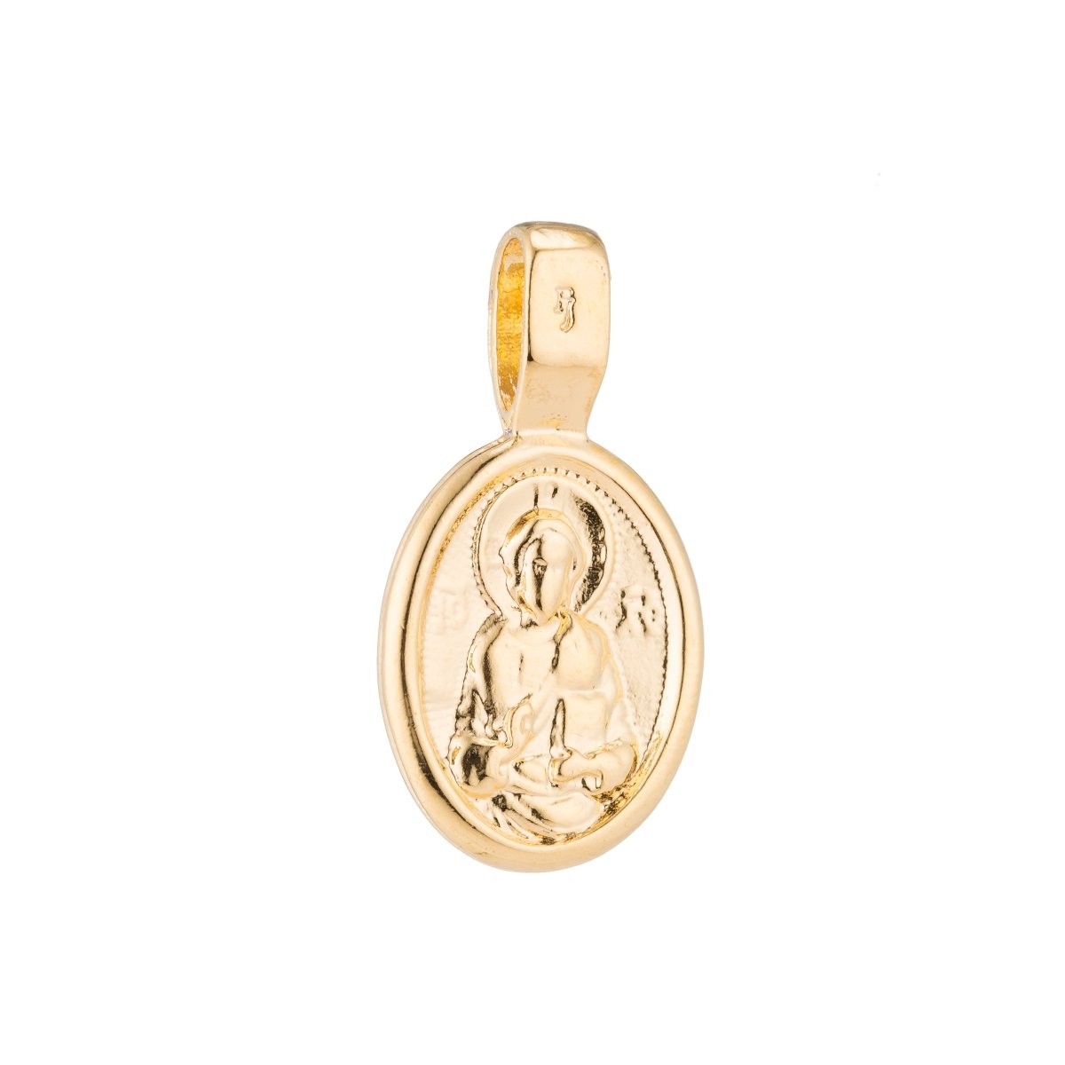Clearance! Gold Double Sided Holy Family Saint Religious Pendant for DIY Necklace H-039 - DLUXCA
