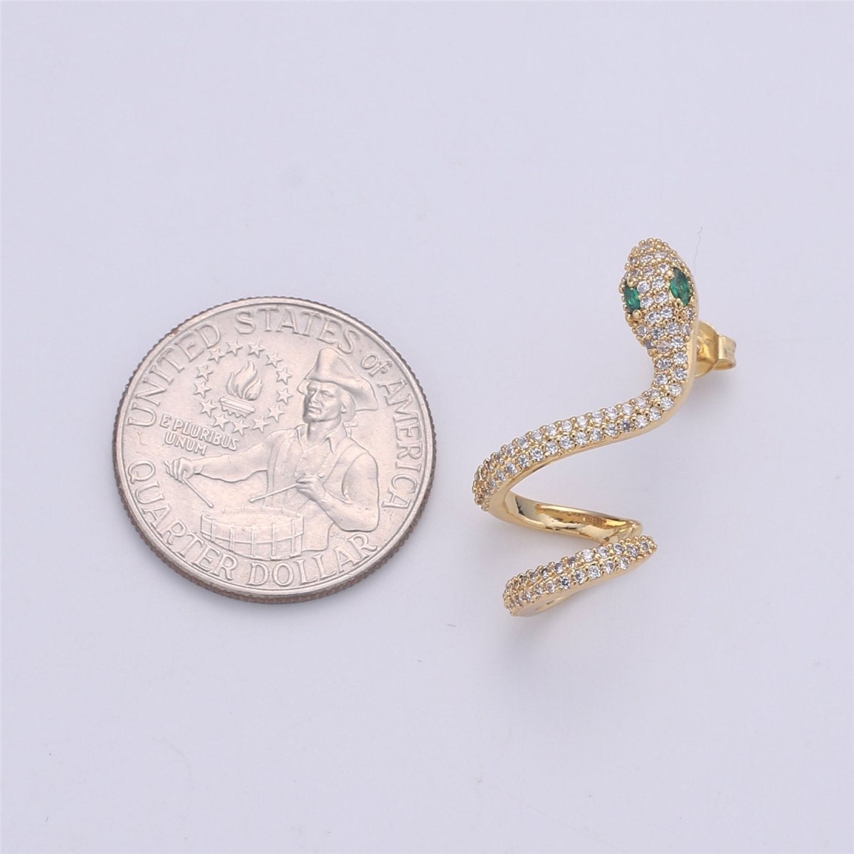 Clearance Snake earrings, snake stud earrings, dainty earrings, gold snake earrings, delicate studs, gold earrings, trendy earrings, minimal earrings | K-412 - DLUXCA