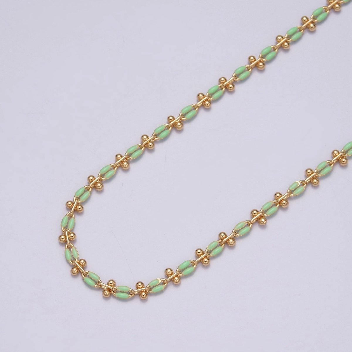 Color Enamel Cable Chain by Yard for Bracelet Anklet Necklace Component Link Enamel Color Chain | ROLL-803 ~ ROLL-813 Clearance Pricing - DLUXCA