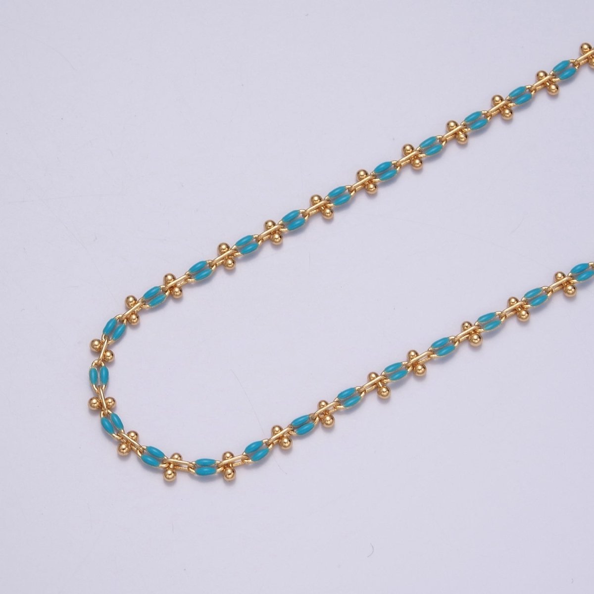 Color Enamel Cable Chain by Yard for Bracelet Anklet Necklace Component Link Enamel Color Chain | ROLL-803 ~ ROLL-813 Clearance Pricing - DLUXCA