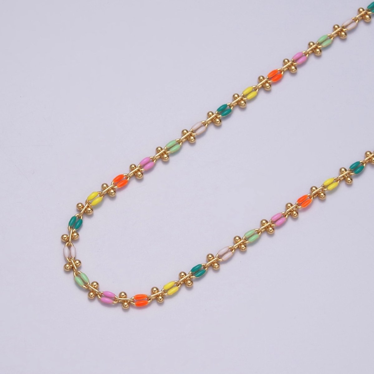 Color Enamel Cable Chain by Yard for Bracelet Anklet Necklace Component Link Enamel Color Chain | ROLL-803 ~ ROLL-813 Clearance Pricing - DLUXCA