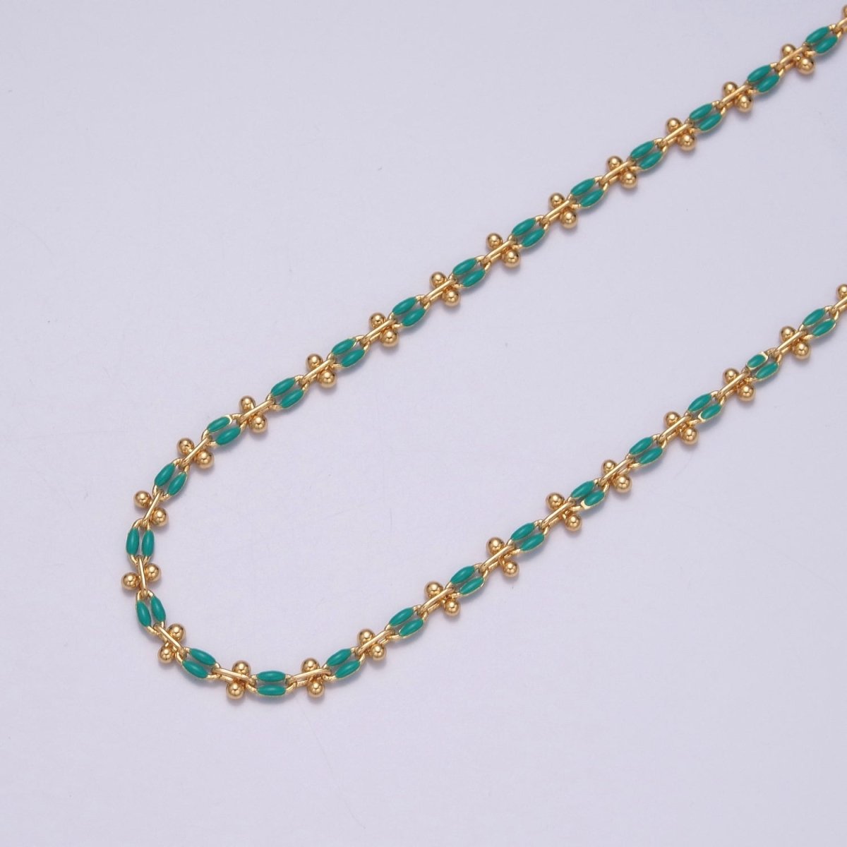 Color Enamel Cable Chain by Yard for Bracelet Anklet Necklace Component Link Enamel Color Chain | ROLL-803 ~ ROLL-813 Clearance Pricing - DLUXCA