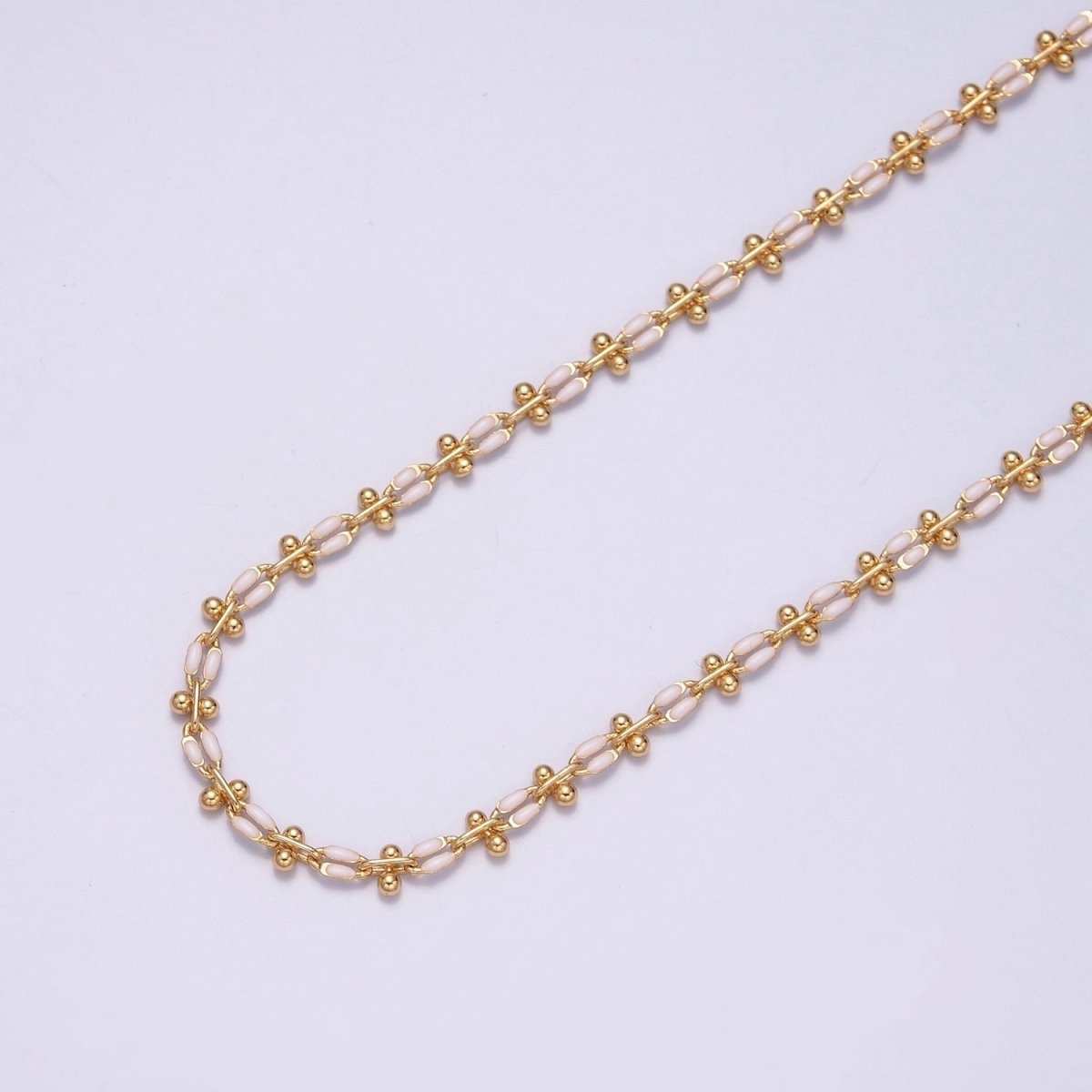 Color Enamel Cable Chain by Yard for Bracelet Anklet Necklace Component Link Enamel Color Chain | ROLL-803 ~ ROLL-813 Clearance Pricing - DLUXCA