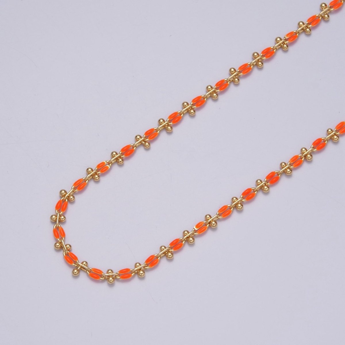 Color Enamel Cable Chain by Yard for Bracelet Anklet Necklace Component Link Enamel Color Chain | ROLL-803 ~ ROLL-813 Clearance Pricing - DLUXCA