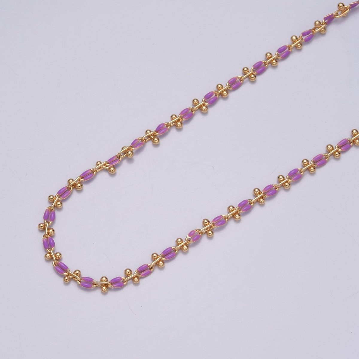 Color Enamel Cable Chain by Yard for Bracelet Anklet Necklace Component Link Enamel Color Chain | ROLL-803 ~ ROLL-813 Clearance Pricing - DLUXCA