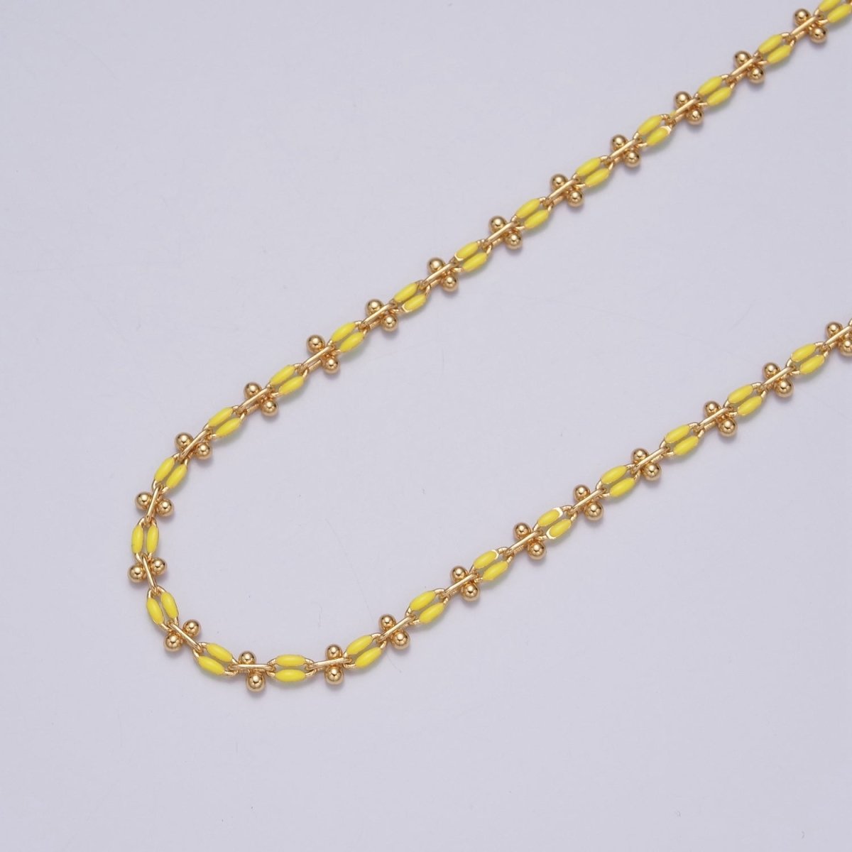 Color Enamel Cable Chain by Yard for Bracelet Anklet Necklace Component Link Enamel Color Chain | ROLL-803 ~ ROLL-813 Clearance Pricing - DLUXCA