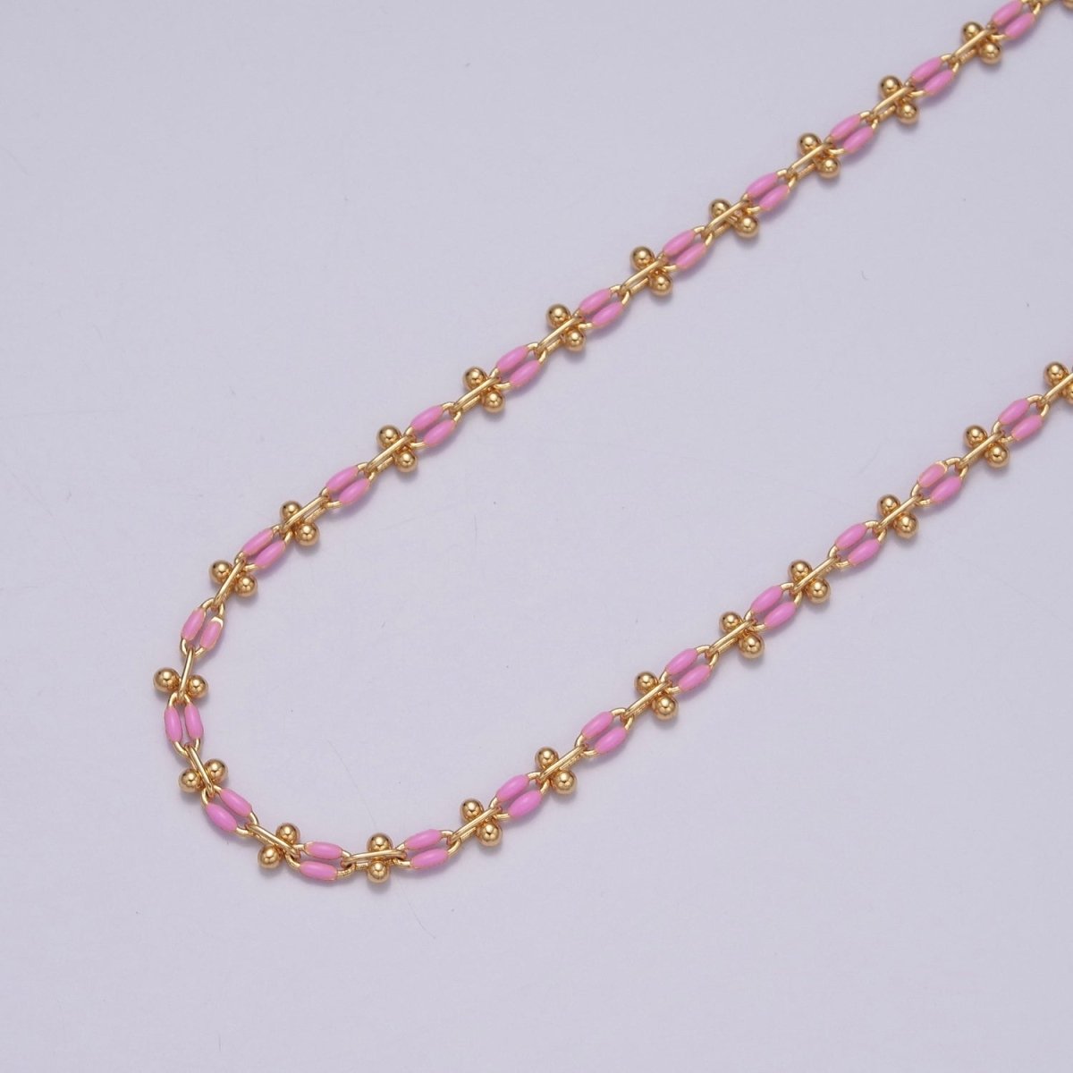 Color Enamel Cable Chain by Yard for Bracelet Anklet Necklace Component Link Enamel Color Chain | ROLL-803 ~ ROLL-813 Clearance Pricing - DLUXCA