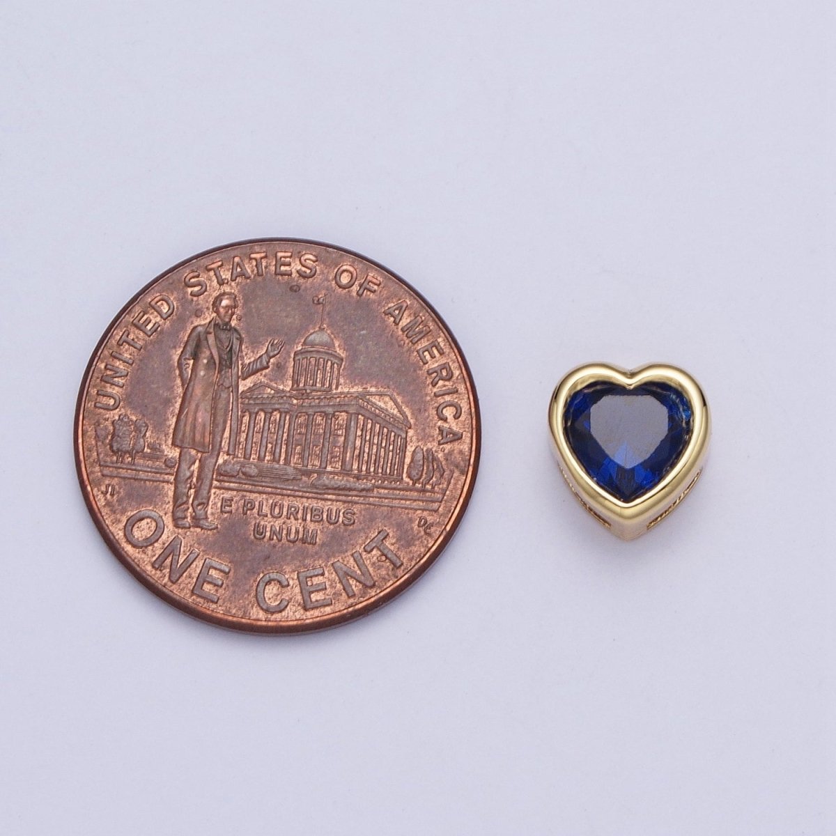 Colorful Cubiz Zirconia Heart Gold Bezel Beads - 7mm Dainty Bright 3D Love Jewelry Gold Filled Love Beads spacer for Bracelet Necklace Supply W-912-W-919 - DLUXCA