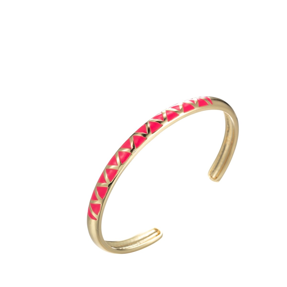 Colorful Enamel Adjustable Bangle Bracelet, 18K Gold Filled Enamel Open Bracelet, stacking bracelet | WA-046 to WA-054 Clearance Pricing - DLUXCA