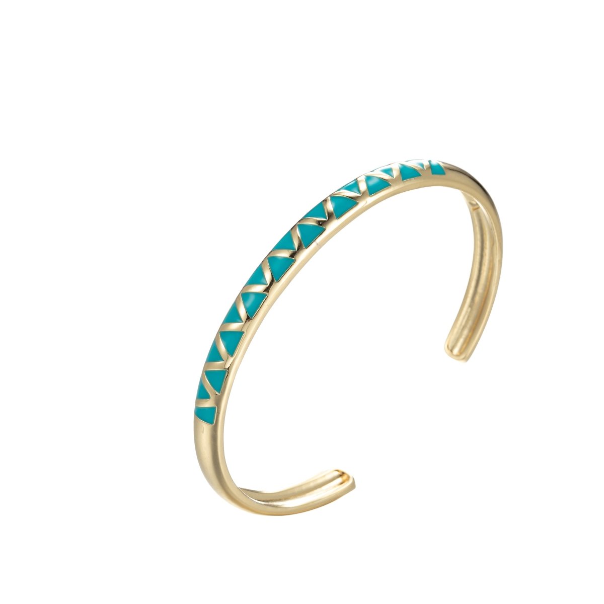 Colorful Enamel Adjustable Bangle Bracelet, 18K Gold Filled Enamel Open Bracelet, stacking bracelet | WA-046 to WA-054 Clearance Pricing - DLUXCA